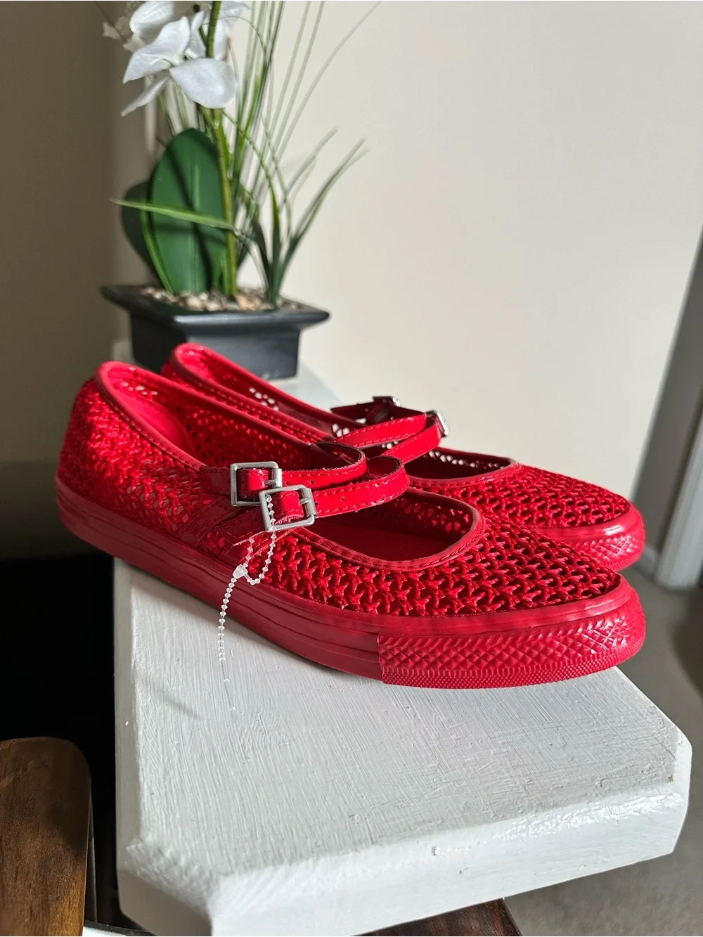 Converse Red Mary Jane Sneakers